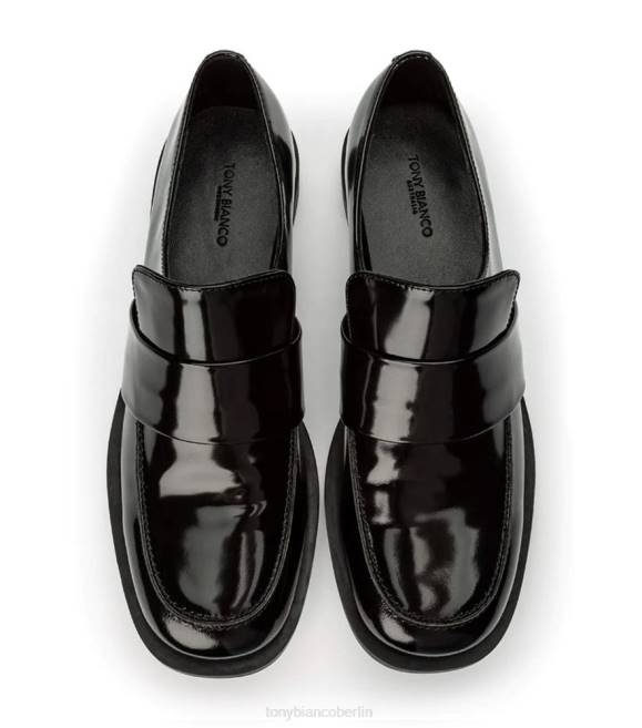 Slipper| de Tony Bianco Frauen Rovin-Wohnungen Schwarz hochglänzend 4624598
